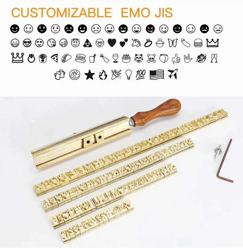 Custom Font Logo Leather Embossing Alphabet Stamp Hot Foil Metal Stamping Letters